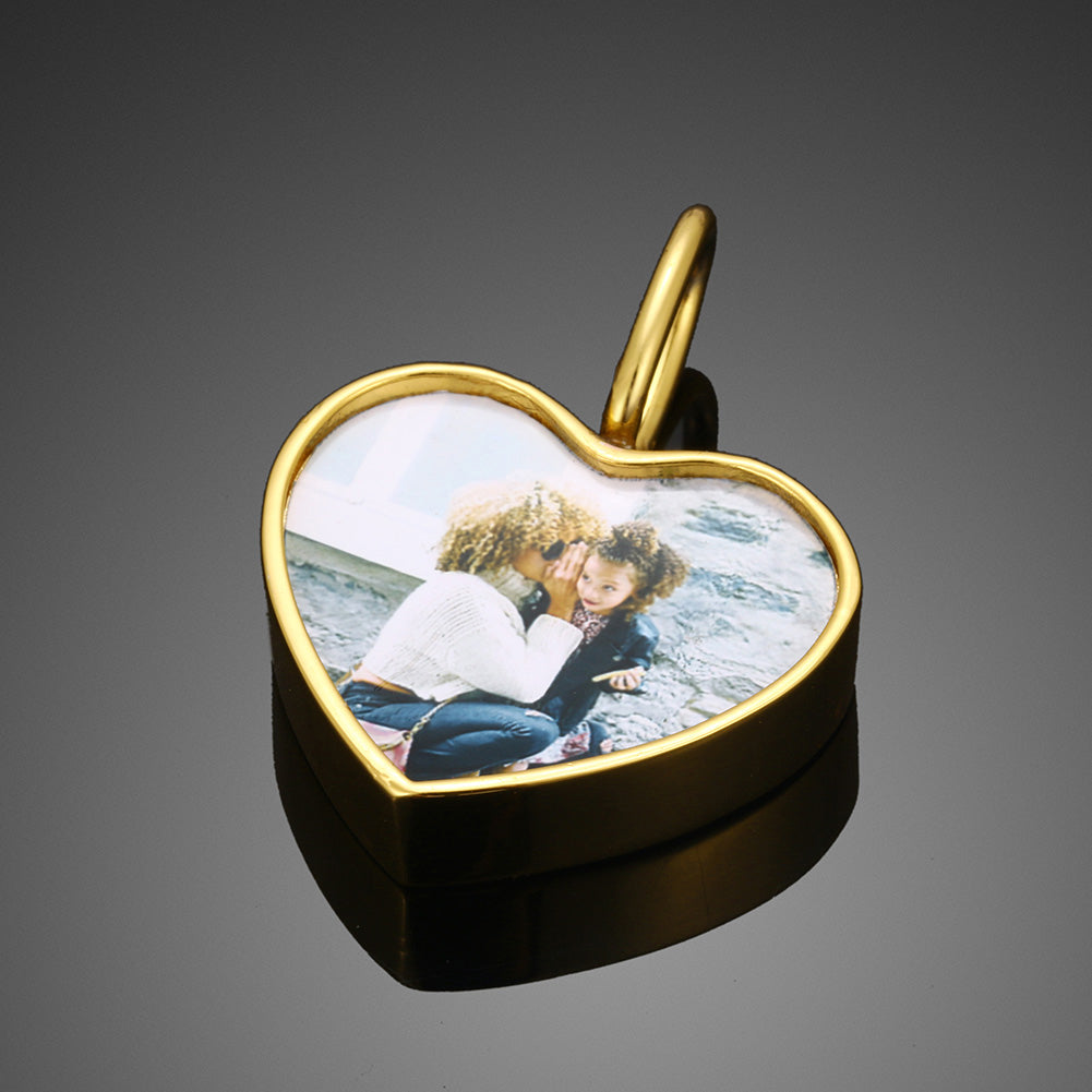 Solid Heart Keepsake Photo Necklace