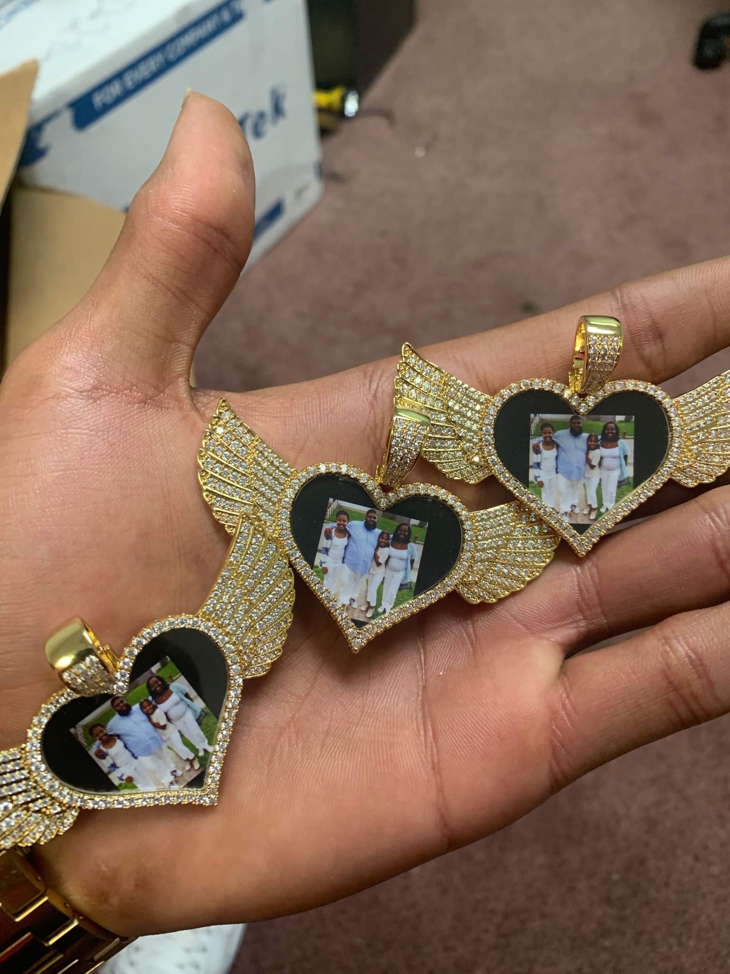 Wingz Heart Photo Necklace