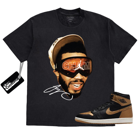 Tatum Graphic Tee Black & Gold 1’s